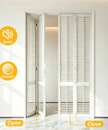 Complete Bifold Door Hardware Kit With Steel Track Two 48 Inch Folding Door Tracks Connectable To 96 Inches shown installed