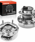 Rear Wheel Bearing And Hub Assembly Set For Mitsubishi Lancer 2008 2009 5 Lug 2 Pack FWD Only Beefy Replacement With Easy Install And Smooth Performance, showing 5-lug hub with box.