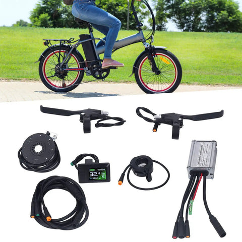 Electric Bike Controller Kit For 250W Motors With LCD7C Display, Plug And Play Thumb Throttle, 8C Power Assist Sensor, ABS Metal Shell, 15A 36V 48V Compatible For Do It Yourself E Bike And Scooter