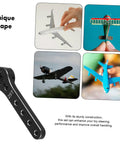 Metal Steering Arm Kit For RC Airplanes, Red Linkage Rod Upgrade shown alongside toy planes in various angles and colors.