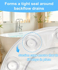 Quovay 2 Pcs 6.1 Inch Bathtub Stoppers, PVC Bathtub Overflow Drain Cover with suction cups for a tight seal.