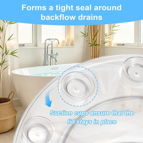 Quovay 2 Pcs 6.1 Inch Bathtub Stoppers, PVC Bathtub Overflow Drain Cover with suction cups for a tight seal.