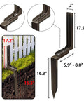 Fence Post Repair Kit For Leaning Or Broken 4x4 And 6x6 Posts, Heavy Duty, Adjustable Angle, Solid Metal, Anti Rust Paint Finish, 4 Pack Brown, Easy Installation No Digging Or Disassembly