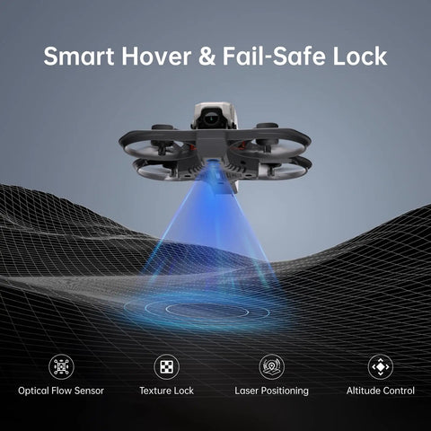 Protos FPV Drone RTF Kit With Built In Walksnail 6G VTX 1080p60 HD Digital Video Transmission hovering with optical flow sensor