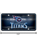 NFL Buffalo Bills Carbon Fiber Metal Auto Tag Paired With Official Vinyl Decals For Your Rig To Flex Big Team Pride And Crisp Die Cut Graphics On Your Daily Cruise, featuring team logo and dimensions.