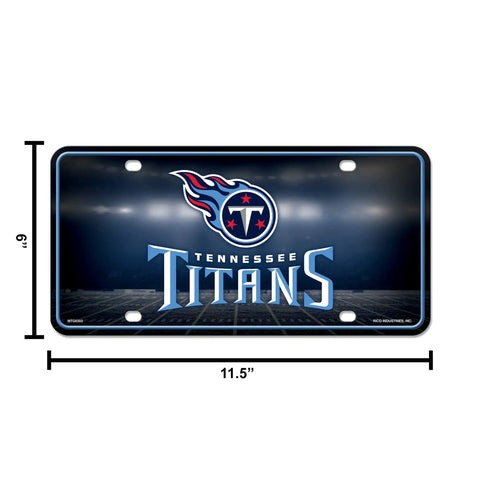 NFL Buffalo Bills Carbon Fiber Metal Auto Tag Paired With Official Vinyl Decals For Your Rig To Flex Big Team Pride And Crisp Die Cut Graphics On Your Daily Cruise, featuring team logo and dimensions.