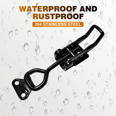 Two Pack Toggle Latch Clamp Kit With Adjustable Zinc Plated Metal Pull Hasp Latches Beefy Heavy Duty Latches For Smoker Lid