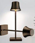 Cordless LED Desk Lamp Pack Of 2, Rechargeable Battery Powered Table Lights with copper finish; one standing, one lying down