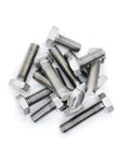 Premium TC4 Titanium Alloy Hex Bolts, M18x90mm, 10-Pack Heavy Duty Fasteners in a scattered arrangement on a white background.