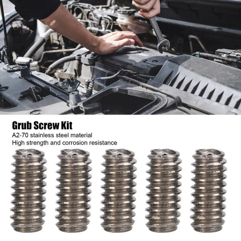 50 Pcs Set Screw Kit A270 Stainless Steel Grub Screws DIN 916 for mechanical fastening in automotive repair and projects