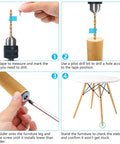 Step-by-step installation of Screw On Chair Gliders 1 Inch PTFE Teflon Floor Protectors For Hardwood And Carpet Durable Furniture Leg Slides