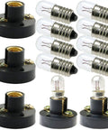 10 Pack Mini Screw Bulbs 6.3V Plus 5 E10 Mini Bulb Holders Black Plastic Brass Sockets Dope DIY Lighting Kit For Student Experiments
