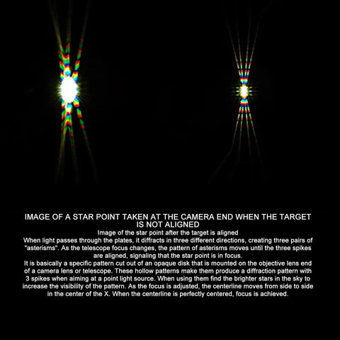 Star point diffraction pattern for Universal Telescope Focusing Mask For 63 To 89mm Tubes Aluminum Alloy Fishbone Design.