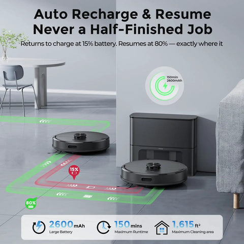 Self Emptying Robot Vacuum and Mop With 6000Pa Suction No Tangling LiDAR Multi Floor Mapping 90 Day Hands Free Cleaning App