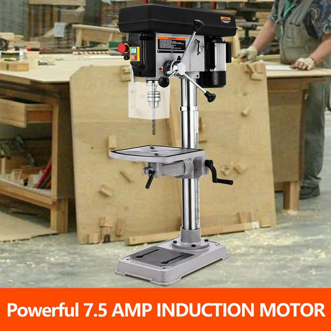 15 Inch Benchtop Drill Press With Swing Away Guard Built Tough 7.5 Amp 120V Copper Motor Variable Speed 288 3084 RPM Machine