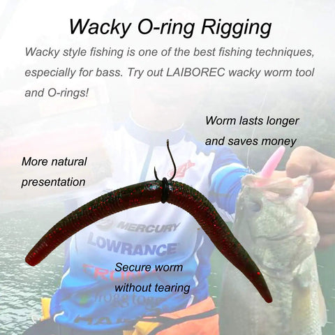 Bass Fishing Wacky Rig O Ring Kit, 200 Silicone Rings For Wacky Rig And Neko Rig, Fits 4 To 5 Inch Senko Finesse Soft Plastic Worms