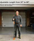 Man holding Silicone Floor Squeegee For Shower Glass Tiles Garage Floors And Windows No Streaks Flexible Wiper Pet