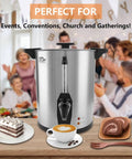 Large 45 Cup Coffee Urn With 8L Capacity, 950W Quick Brew Percolator for Catering at Events