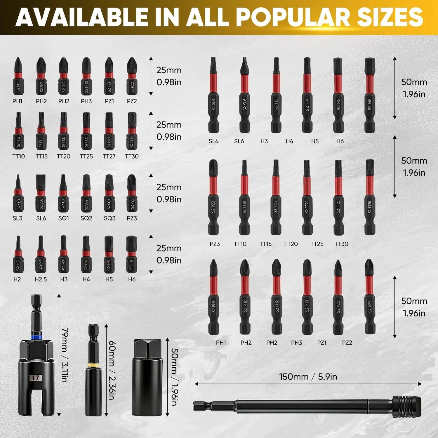 80 Piece Magnetic Impact Nut Driver Set ✓