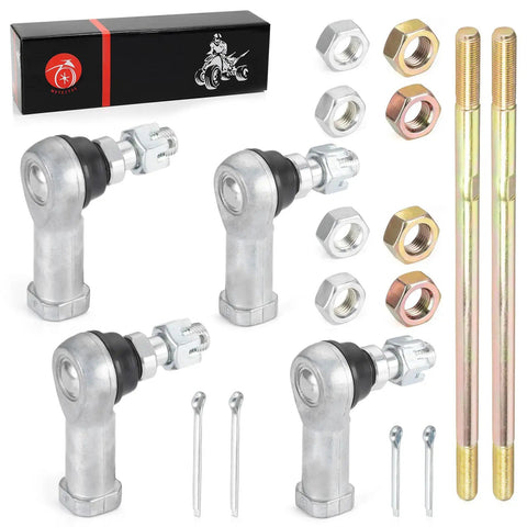 Left And Right Tie Rod End Kits For TRX350 Rancher 350 And TRX400 Rancher 400 OEM Style Replacement Direct Fit Steering Ends Beefy Build For Easy Install Includes Both Sides For Precise Alignment, metal rod ends, nuts and cotter pins