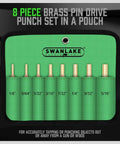 8 Piece Brass Punch Set For Pin Driving And Removal From One Eighth Inch To Five Sixteenths Inch Non Marring in green pouch