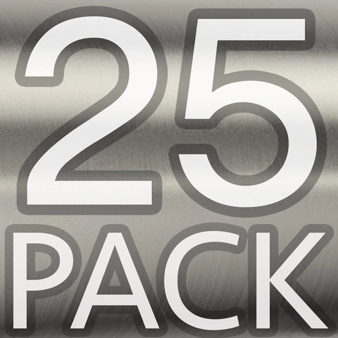 25-pack label on Premium Solid Stainless Steel Euro Style Bar Pulls 25 Pack, 3.75 Inch Hole Center, Polished Chrome Finish