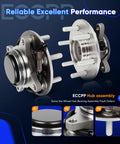 Front and side view of Front Wheel Hub Bearing Assembly Fits 2018-2019 Ford Expedition, 2018-2019 Ford F-150, And 2018-2019 Lincoln Navigator, ABS Sensor Wire Included, OE 515176 Style Hub Replacement, Durable, Easy Install.