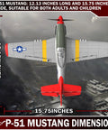 Top view of Four Channel Ready To Fly RC Plane For Beginners With Easy Controls And Aerobatic Capabilities P51 Mustang Foam Airplane dimensions
