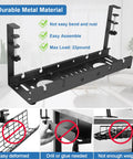 Under Desk Cable Management Tray With Retractable Cord Organizer, No-Drill Metal Cable Basket With Clamp For Home Office Wire Management