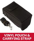 Black vinyl pouch and carrying strap for 1/2-Ton Compact Lever Hoist With 15 Ft Lift, Lightweight For Tight Spaces.