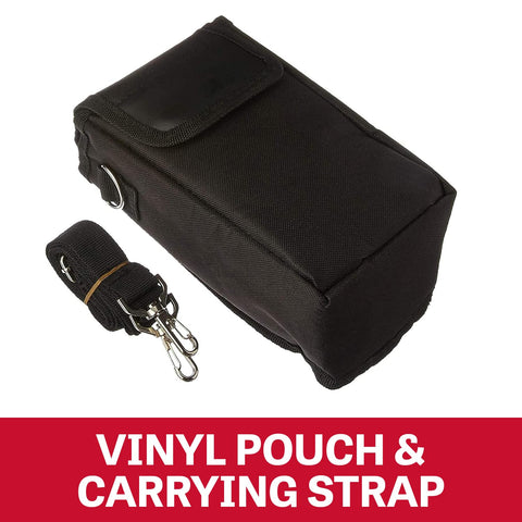 Black vinyl pouch and carrying strap for 1/2-Ton Compact Lever Hoist With 15 Ft Lift, Lightweight For Tight Spaces.