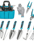 10 Piece Heavy Duty Stainless Steel Garden Tool Set With Ergonomic Rubber Handles All In One Yard Tools Kit