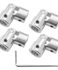 Beefy 8Mm To 8Mm Universal Joint Shaft Coupling Set with metal motor connectors, screws, and wrench for RC cars and robots