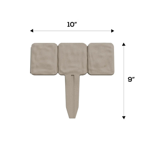 10 Piece Outdoor Garden Edging Border Set With Interlocking Stone Trim And Stakes For Flower Beds And Walkways 8 Foot Border Kit In Putty Color Easy Install Landscape Edging showing single piece with dimensions