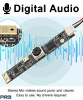 8MP USB Webcam With Microphone Autofocus For PC, Laptop And Laser Engravers, Plug And Play Camera Module circuit board close-up