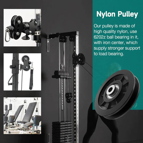 Beefed Up 90mm Gym Pulley Wheel With Wear Resistant Nylon Bearing And 6202Z Metal Bearing Fits 7mm Cables For Cable Machines Smith Machines Home Gym Replacement Part on machine