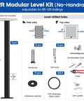 12ft Modular Level Kit for Deck Surface Mount 42 Inch Height with tools, tensioners, and hardware for DIY installation.