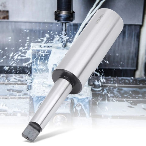 Angled side view of steel MT3-MT4 taper drill sleeve adapter for lathe and CNC milling