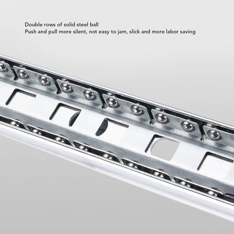 Close-up of double layer ball bearings on 2 Pack 200mm Drawer Slide With 27mm Width 3 Section Full Extension for smooth travel