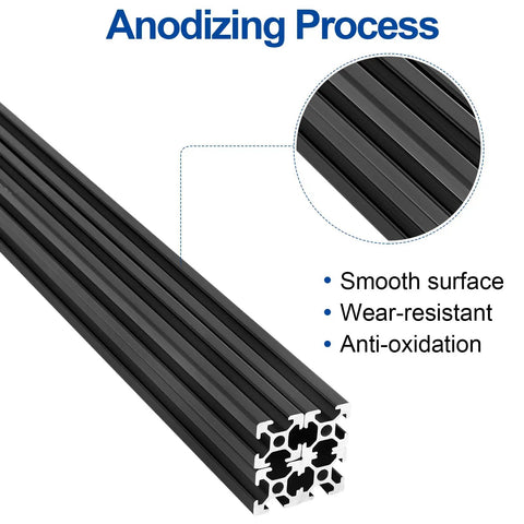 20 Pcs Aluminum Extrusion 1220 Millimeters 48 Inch Black Anodized European Standard Linear Rail T Track Profiles for 3D Printers and CNC