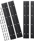 Heavy Duty Black Stainless Steel Piano Hinge Set Four Piece 8 Inch By 1.2 Inch Continuous Hinges For Cabinets Doors DIY Wood Boxes Toolbox Furniture And Industrial Projects With Screws