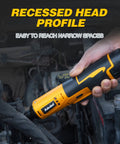 Using Cordless 3/8 Inch Ratchet Wrench Set With 40 Ft-Lbs Torque, 400 RPM, 12V Battery in narrow engine space.