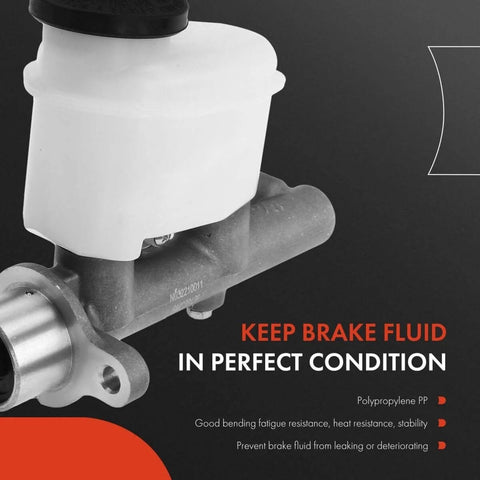 Brake Master Cylinder With Reservoir And Cap For Toyota Tundra 2000 2001 2002 2003 2004 2005 2006 Extended Cab Or Standard Cab Drop In OE Replacement 472010C010 472010C011 472010C012 close-up view