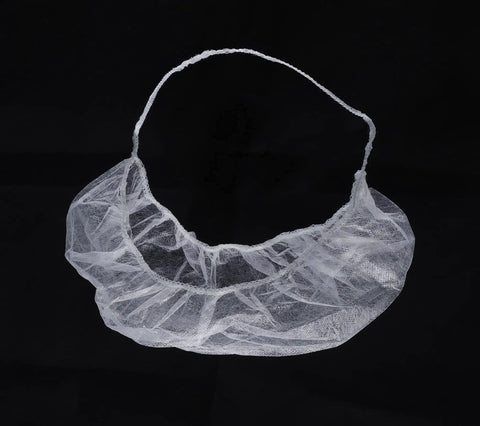 Disposable Beard Covers And Bouffant Beard Net 19 By 9 Inch White Lightweight Nonwoven Polypropylene With Stretchy Elastic Band For Secure Fit During Movement Ideal For Pros At Barbershops And Salons And Food Prep 100 Pack