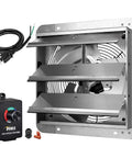 10 Inch Shutter Exhaust Fan With Aluminum Louvers And Blades, Beefy High Speed Up To 1650 RPM, 820 CFM, Includes Controller And Power Cord Kit