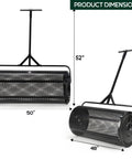Beast Compost And Peat Moss Spreader For Lawns And Gardens With 2 In 1 ATV And T Shaped Handle, dimensions 16x48 inches.