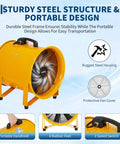 Heavy Duty 16 Inch Air Mover Blower Fan With 5500 CFM High Speed And 3500 CFM Low Speed Industrial Exhaust Fan Portable