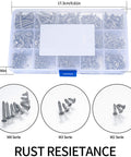595 Pcs Self Tapping Screws Assortment Kit With Flat Head Phillips Drive For Wood And Metal, M2 M3 M4 Stainless Steel Screws