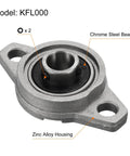 KFL000 Flanged Pillow Block Bearings 10mm Bore Zinc Alloy Self Aligning Flange Mounted Bearings With 8 Screws And 4 Key Wrenches Built To Last Rustproof Housing For Solid Shaft Support In Machinery And DIY Projects For Gear Heads, zinc alloy housing
