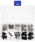 100Pcs Brass Snap Fasteners Garment Accessories Kit For Sewing Projects And DIY Clothing Repairs Including Pant Hooks And Trouser Fasteners Durable Button Snaps, assorted snaps in plastic case